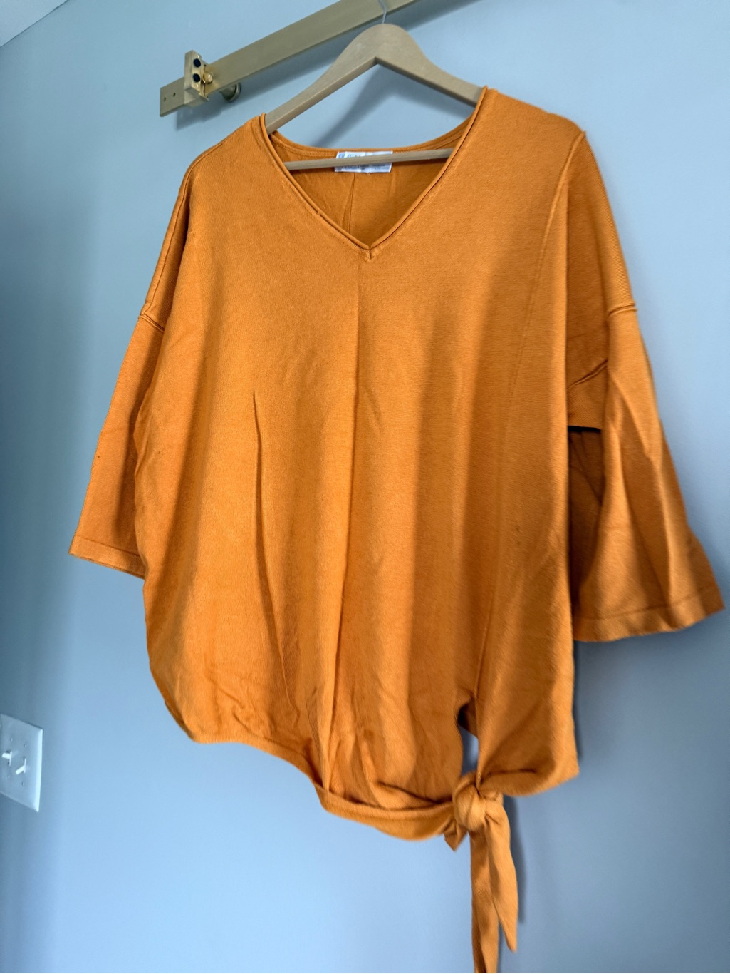 Time And Tru Yellow V-Neck Side Tie Tunic